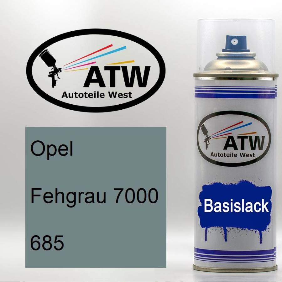 Opel, Fehgrau 7000, 685: 400ml Sprühdose, von ATW Autoteile West.